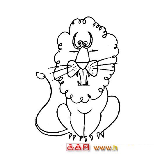 动物简笔画：可爱的狮子2