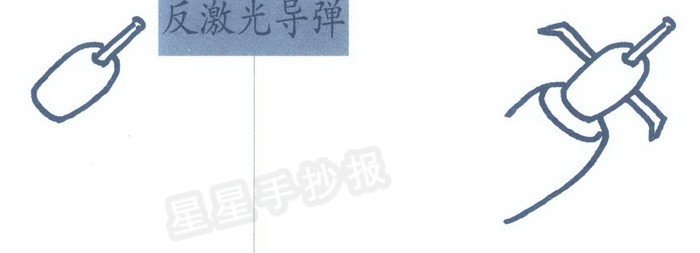反激光导弹简笔画