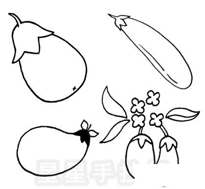 漂亮的茄子简笔画