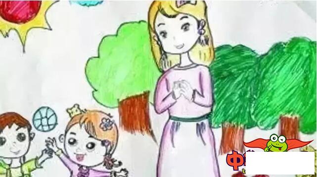 感恩老师绘画儿童画作品，画一幅感恩老师的画