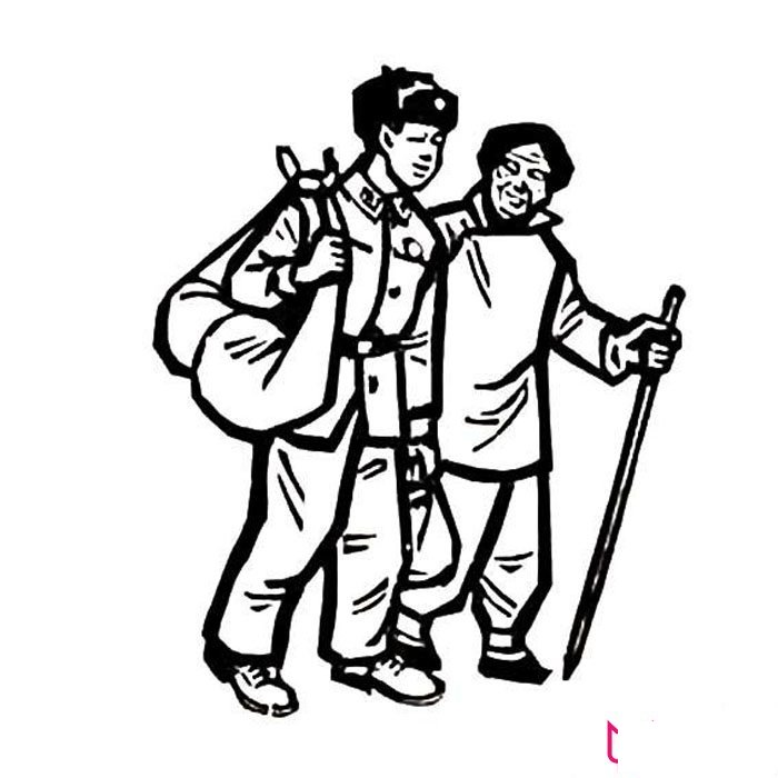 乐于助人的雷锋简笔画