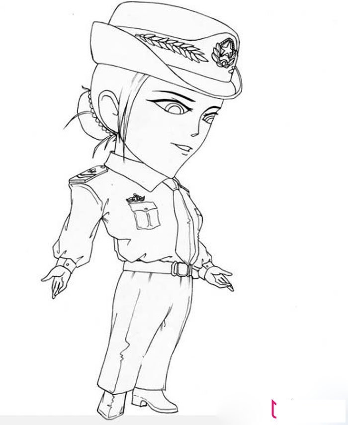 人物简笔画大全，女警察简笔画