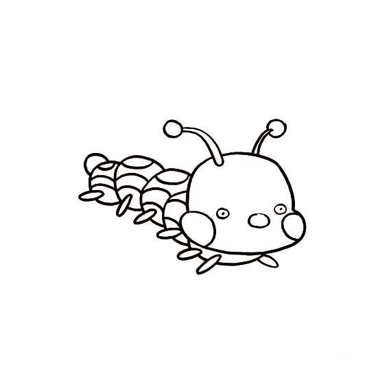 毛毛虫卡通的画法