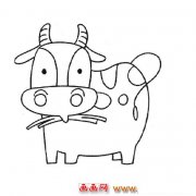 一头大奶牛（儿童简笔画）