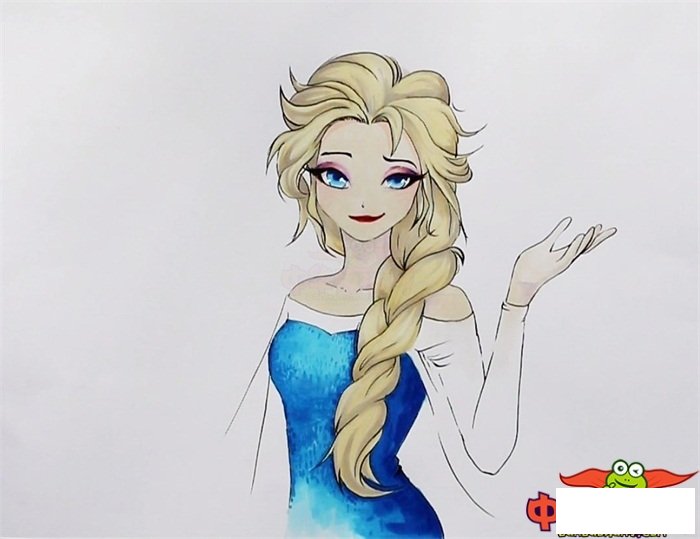 一步一步画艾莎公主，冰雪女王简笔画步骤图