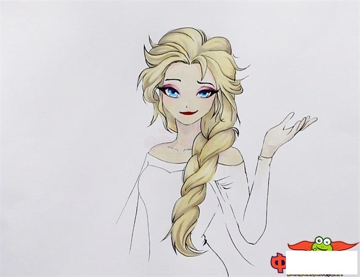 一步一步画艾莎公主，冰雪女王简笔画步骤图