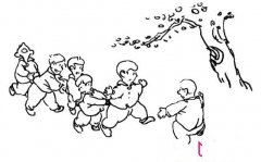 老鹰抓小鸡简笔画