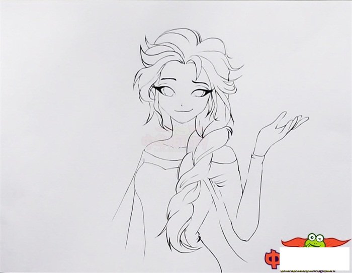 一步一步画艾莎公主，冰雪女王简笔画步骤图