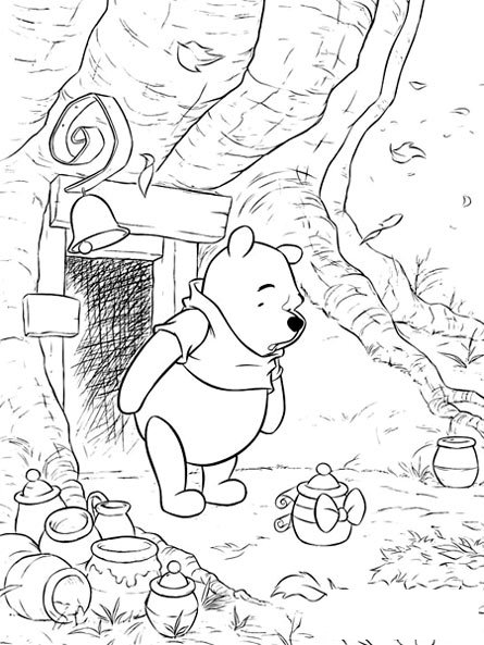 小熊维尼过秋天简笔画
