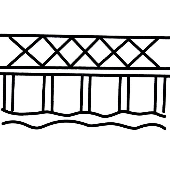 铁路大桥简笔画图片大全