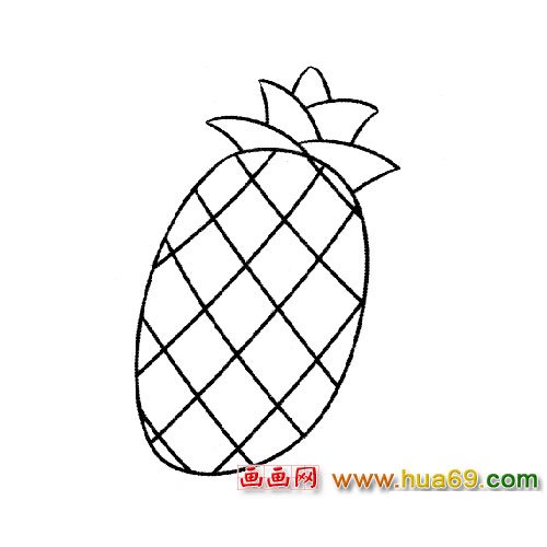 水果简笔画：一个凤梨4