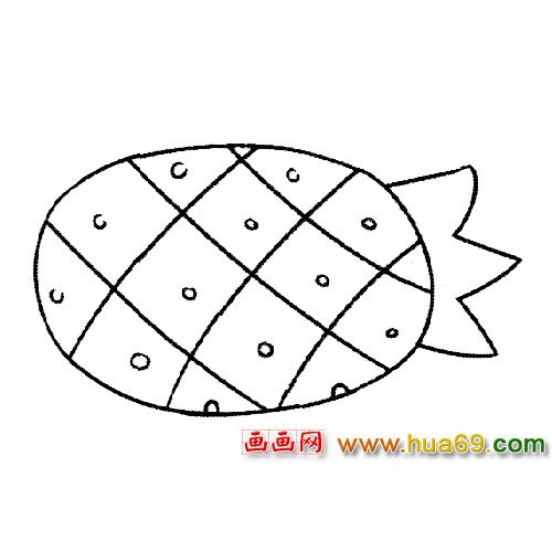 水果简笔画：凤梨4