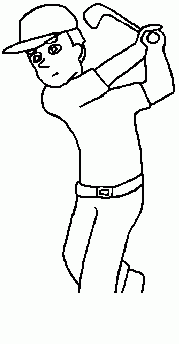 打高尔夫球的姿势简笔画