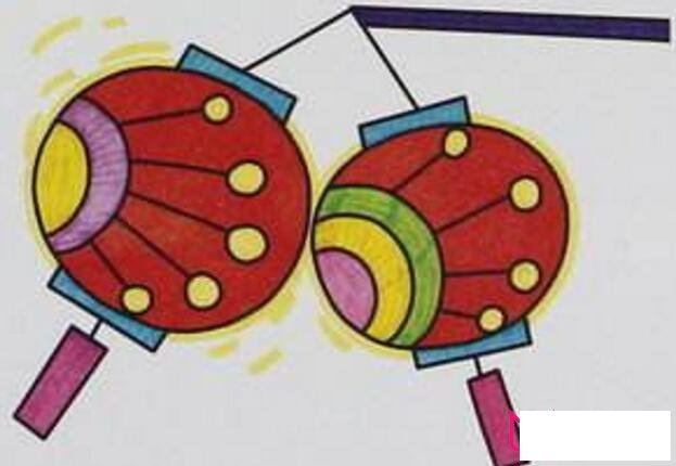 彩色灯笼简笔画