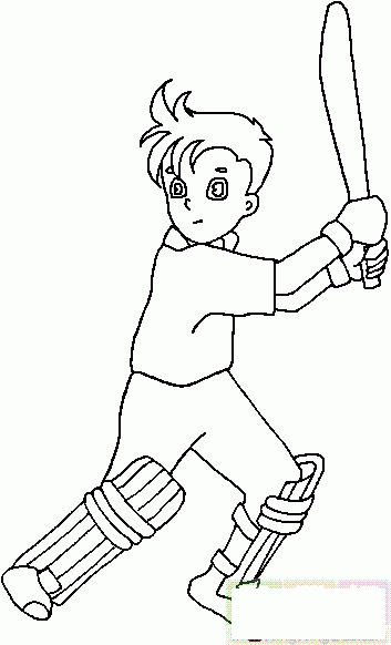 男孩在打棒球简笔画