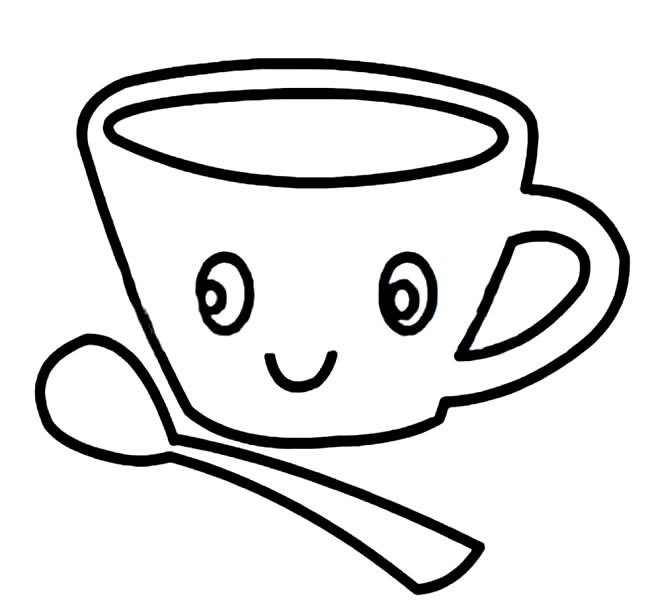 咖啡杯子简笔画图片