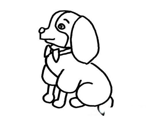 狗狗坐立简笔画怎么画