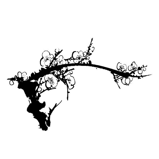 黑白梅花简笔画图片