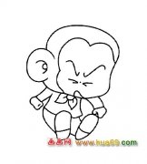 简笔画：小猴子跳远2