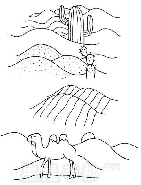 沙漠简笔画图片教程