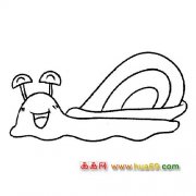 大笑的小蜗牛简笔画