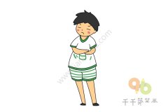 生气的男孩简笔画