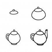 茶壶物品简笔画步骤图片大全