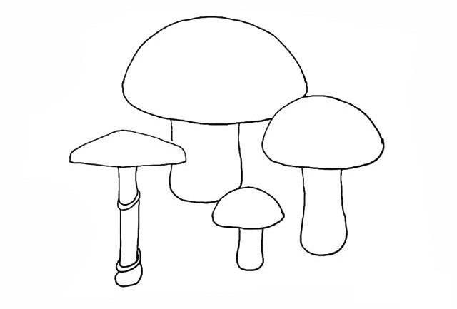 一组蘑菇简笔画