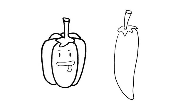 卡通辣椒简笔画