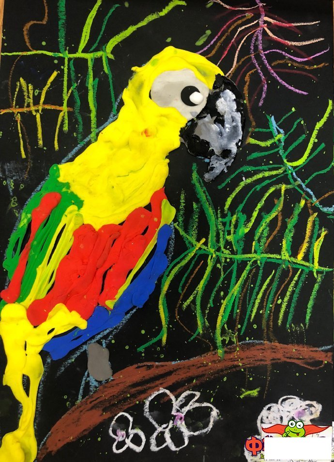 儿童画鹦鹉怎样画，漂亮的鹦鹉儿童画图片