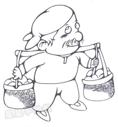 农民简笔画图片