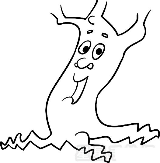 搞怪的树简笔画