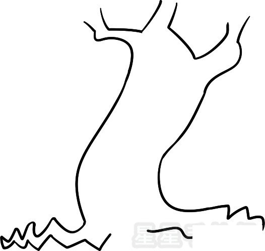 搞怪的树简笔画