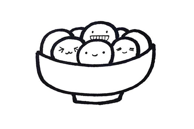小女孩闹元宵简笔画