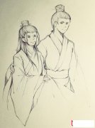 古风男子简笔画图片