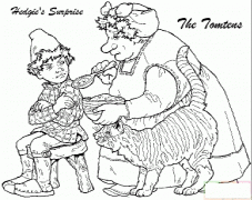 老奶奶喂小孩吃饭简笔画