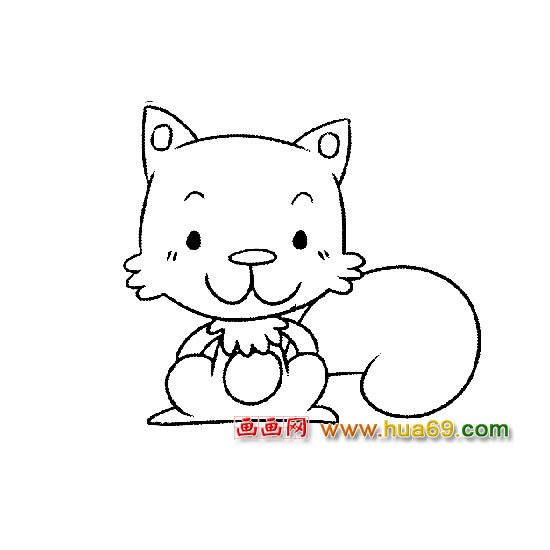 松鼠简笔画：松鼠宝宝1