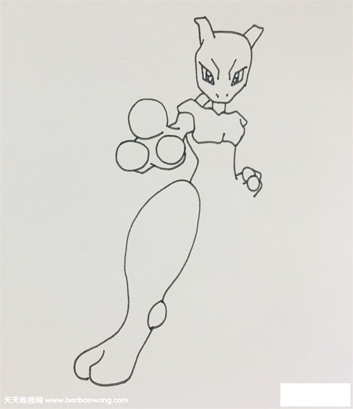 超梦简笔画步骤
