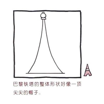 巴黎埃菲尔铁塔简笔画画法步骤图教程