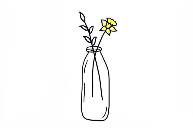 简单的插花简笔画图片