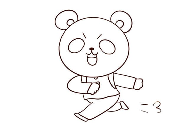 卡通熊猫简笔画