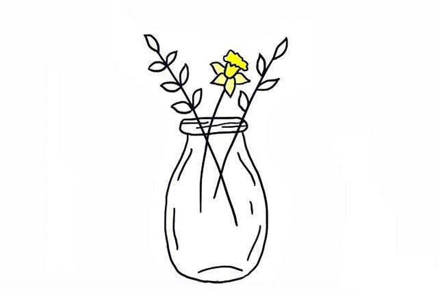 简单的插花简笔画图片