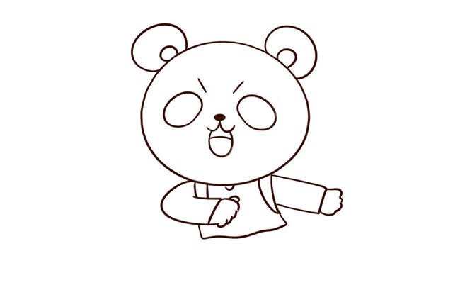 卡通熊猫简笔画