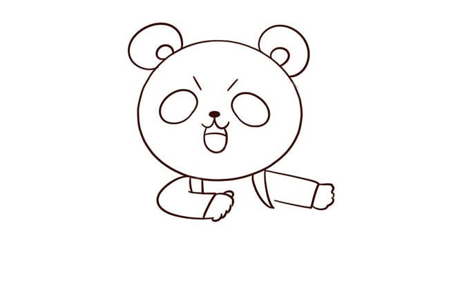 卡通熊猫简笔画
