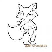 动物简笔画：掐腰的狐狸