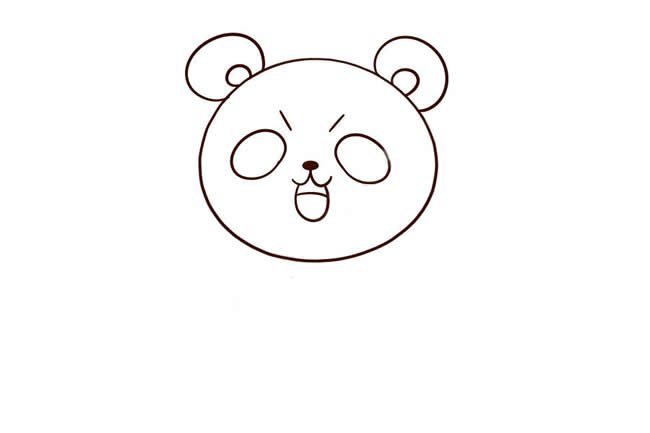 卡通熊猫简笔画