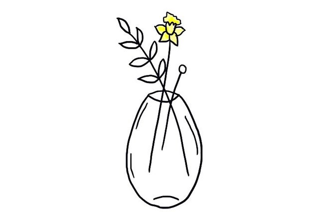 简单的插花简笔画图片