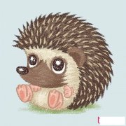 卡通动物简笔画，可爱的小刺猬