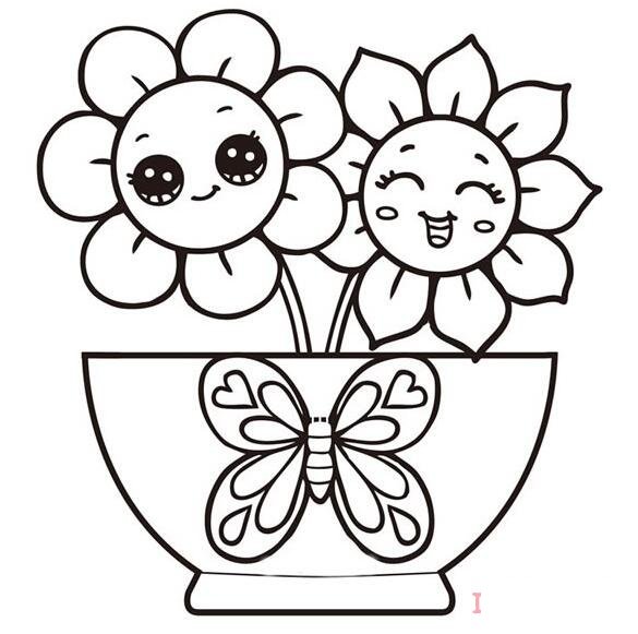 一盆花朵怎么画好看 花朵简笔画图片