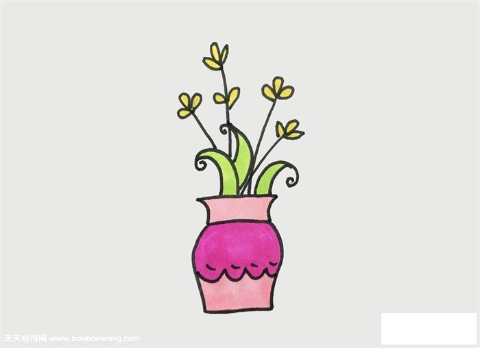 花瓶怎么画简单好看